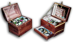 treasure chest and jewelry boxes set